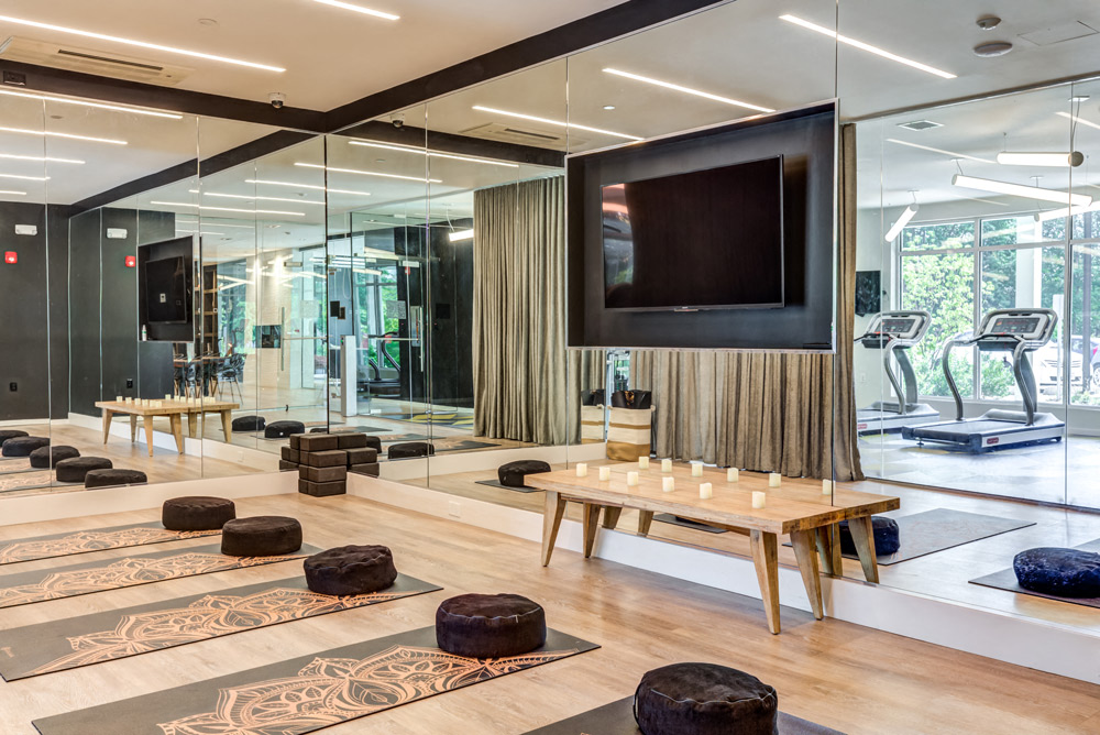 Zen Den Yoga Room at North Square Apartments in Amherst, MA