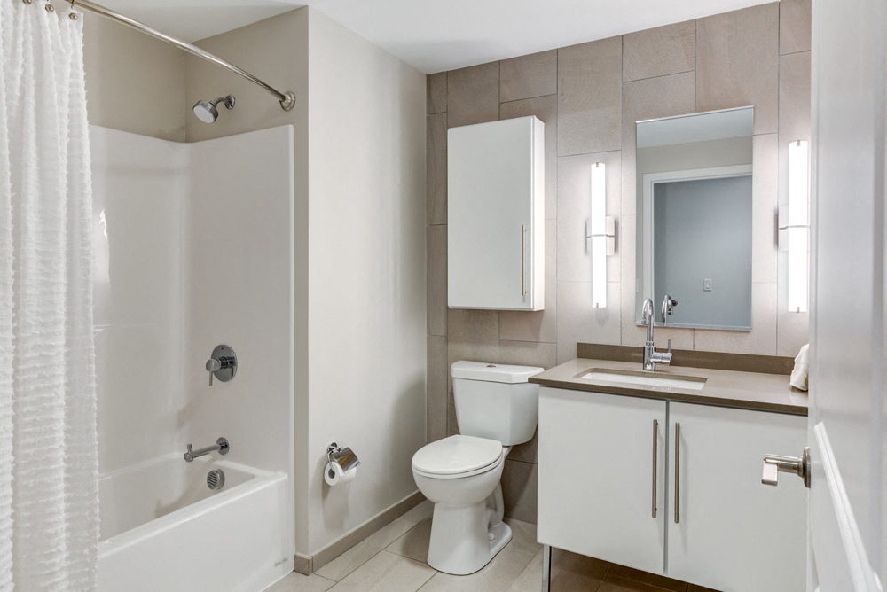 Bathroom at North Square Apartments in Amherst, MA