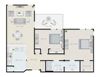 Two Bedroom One Half Bath Floor Plan.