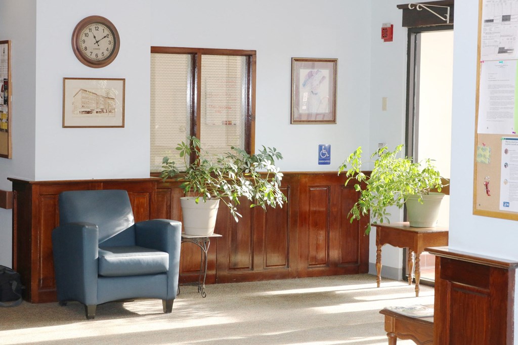 Lobby With Seating  at Pequoig House in Athol, MA.