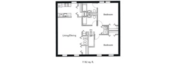 Two Bedroom One Bathroom Floorplans One Bedroom One Bathroom  Southwood Apartments.