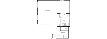 Studio Floorplan at St. Stephen's Tower, Lynn
