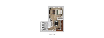 Studio Floor Plan at The Atwater at Ninth Square in New Haven, CT