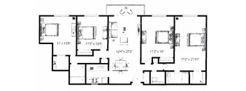 4 bedroom 2 bathroom floor plan. at Waterford Place, Massachusetts