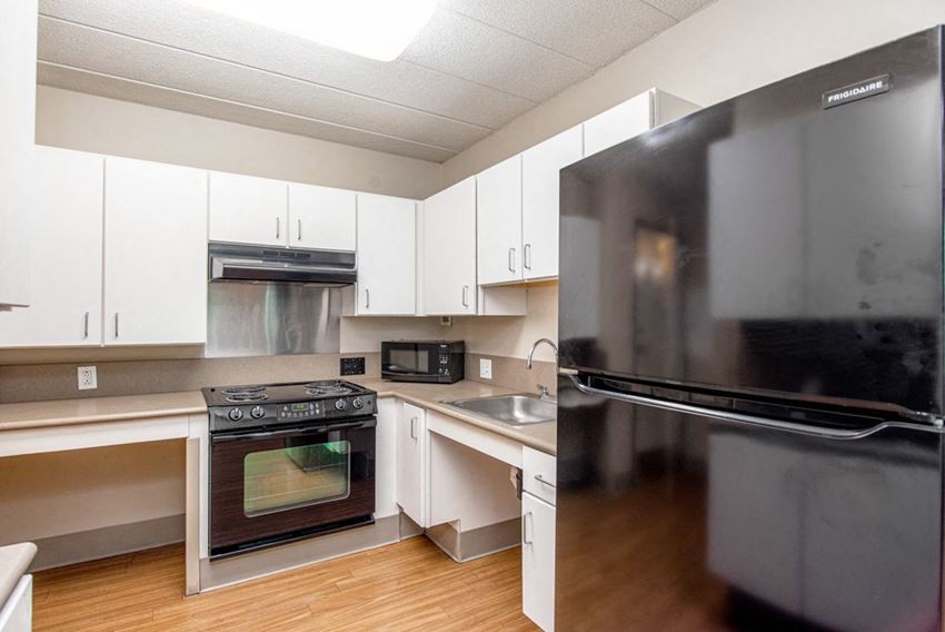 Fully Applainced Accessible Kitchen.