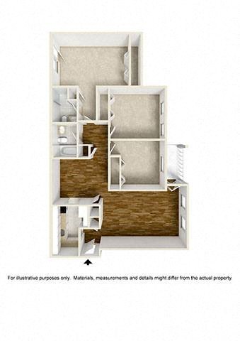 Three Bedrooms One And A Half Bathrooms  Station Pointe Apartments.