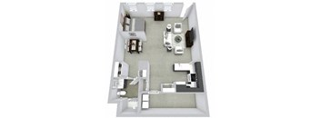 1 bed 1 bath floor plan C at Beverly Village for Living & the Arts Apartments, Massachusetts, 01915