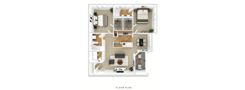 2 bedroom floor plan