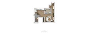 a floor plan of a two bedroom apartment with a bathroom and a balcony