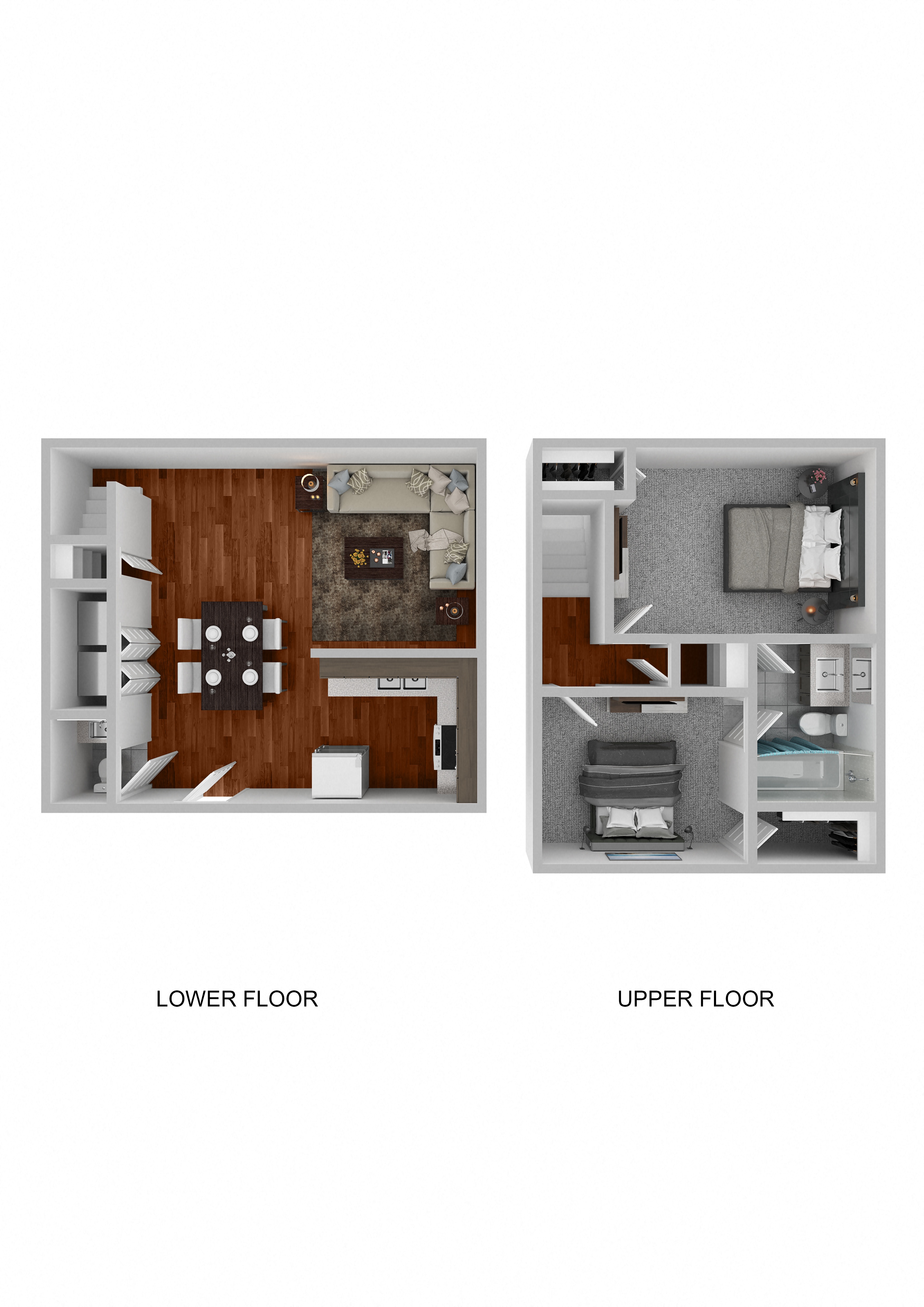 A diagram shows the layout of a house with a lower and upper floor.