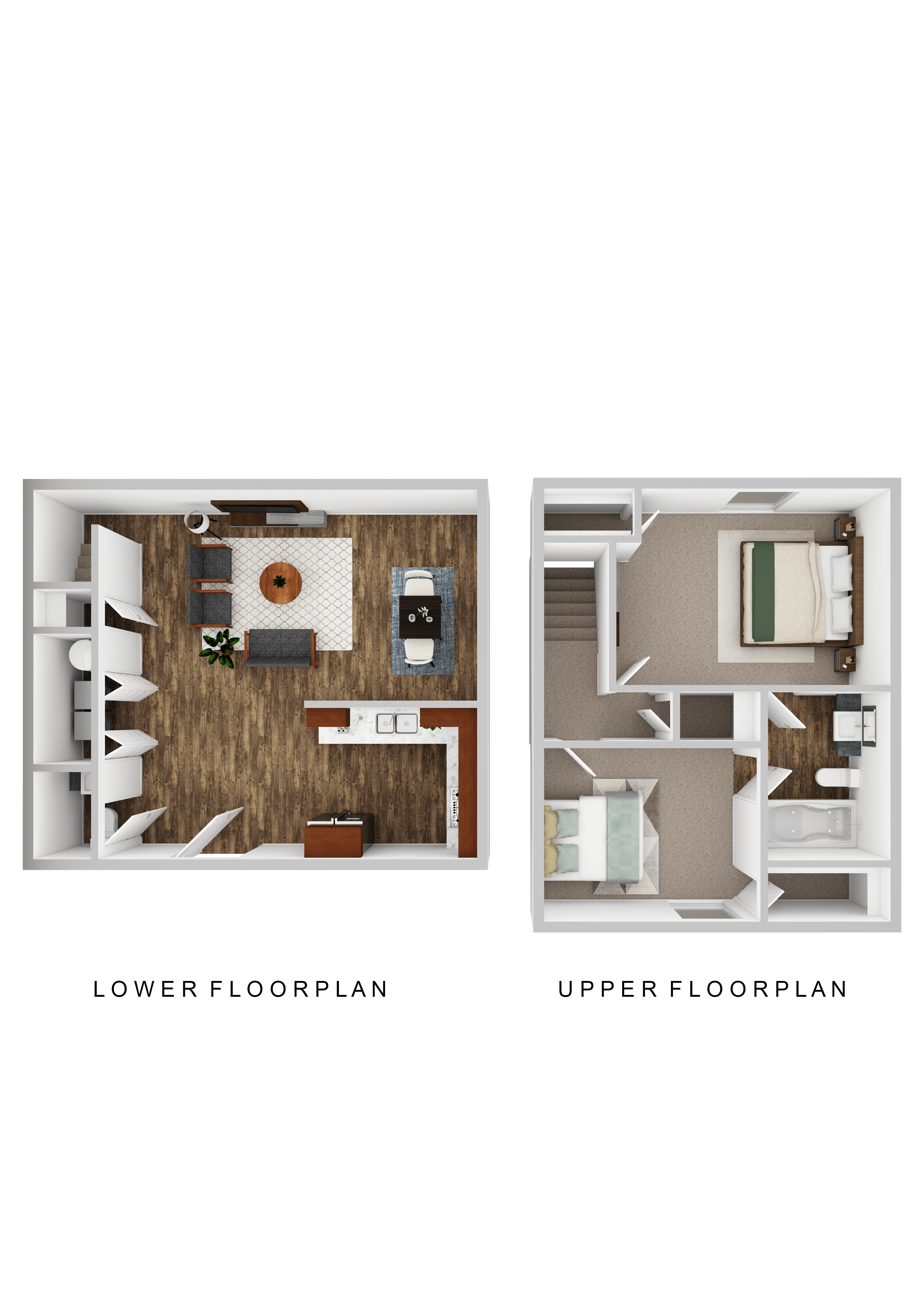 a floor plan of a house with a bedroom and a living room