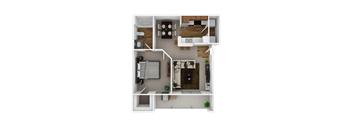 a floor plan of a 1 bedroom apartment at the crossings at white marsh apartments in white marsh