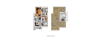 a floor plan of a house with a bedroom and a living room