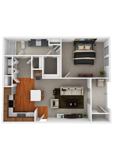 bedroom floor plan an in 1 bed 1 bath