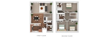 a floor plan of a two bedroom apartment with two bathrooms and a balcony