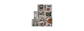 the bungalow floor plan 1x1 floor plan, transparent png download