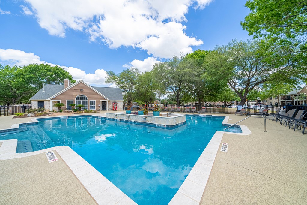 take a dip in the resort style pool at villas at houston levee west apartments