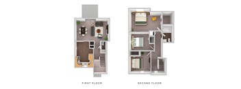 a floor plan of a house with a bedroom and a living room