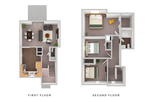 a floor plan of a house with a bedroom and a living room