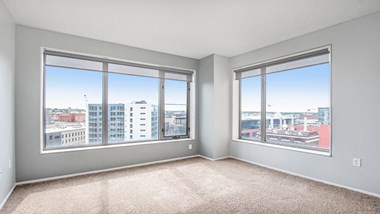 The Plaza Apartments Bedroom High Rise Window View of Grand Rapids