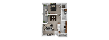 a floor plan of a 1 bedroom apartment