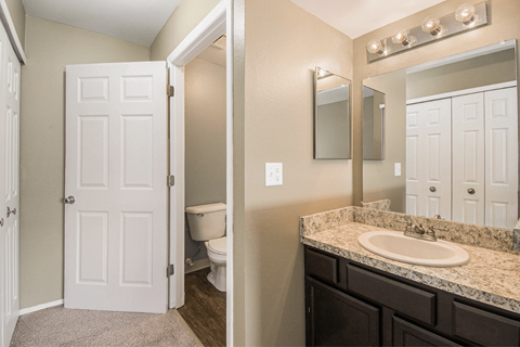 a bathroom with a toilet and a sink