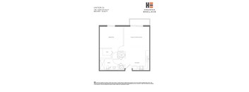 A floor plan for a unit at Havana Enclave shows a bedroom, living room, kitchen, bathroom, and WC.
