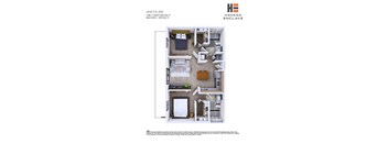 A floor plan of an apartment in Havana Enclave.