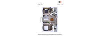 A floor plan of an apartment in Havana Enclave.