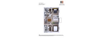 A floor plan of an apartment in Havana Enclave.