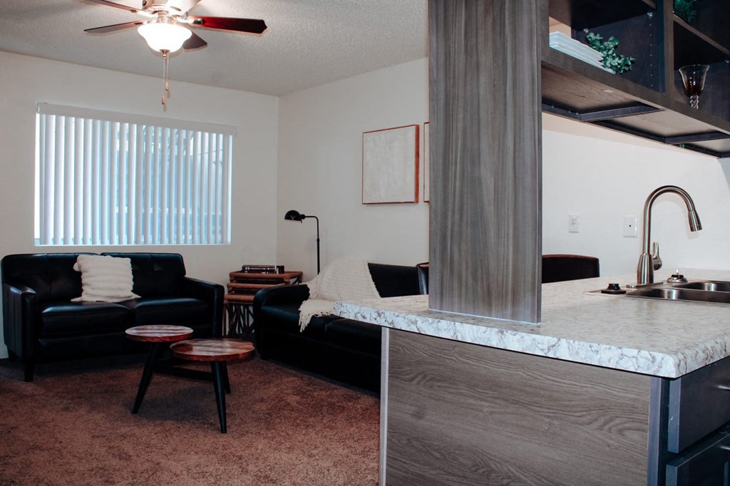 a view of the living room from the kitchen