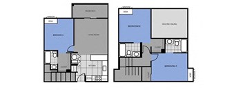 Three Bedroom Floor Plan at Highland Village Apartments, Flagstaff, 86001