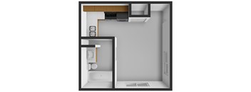 A 3D rendered image of a bathroom.