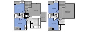 Four Bedroom Floor Plan at Highland Village Apartments, Flagstaff, Arizona