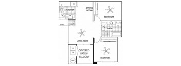 Two Bedroom Floor Plan at Sagewood Apartments, Cottonwood, AZ, 86326
