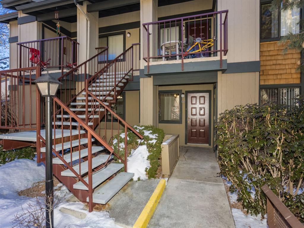 Backyard View With Staircase at University Square Apartments, Flagstaff, AZ