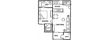 a floor plan of a house with two bedrooms and a living room