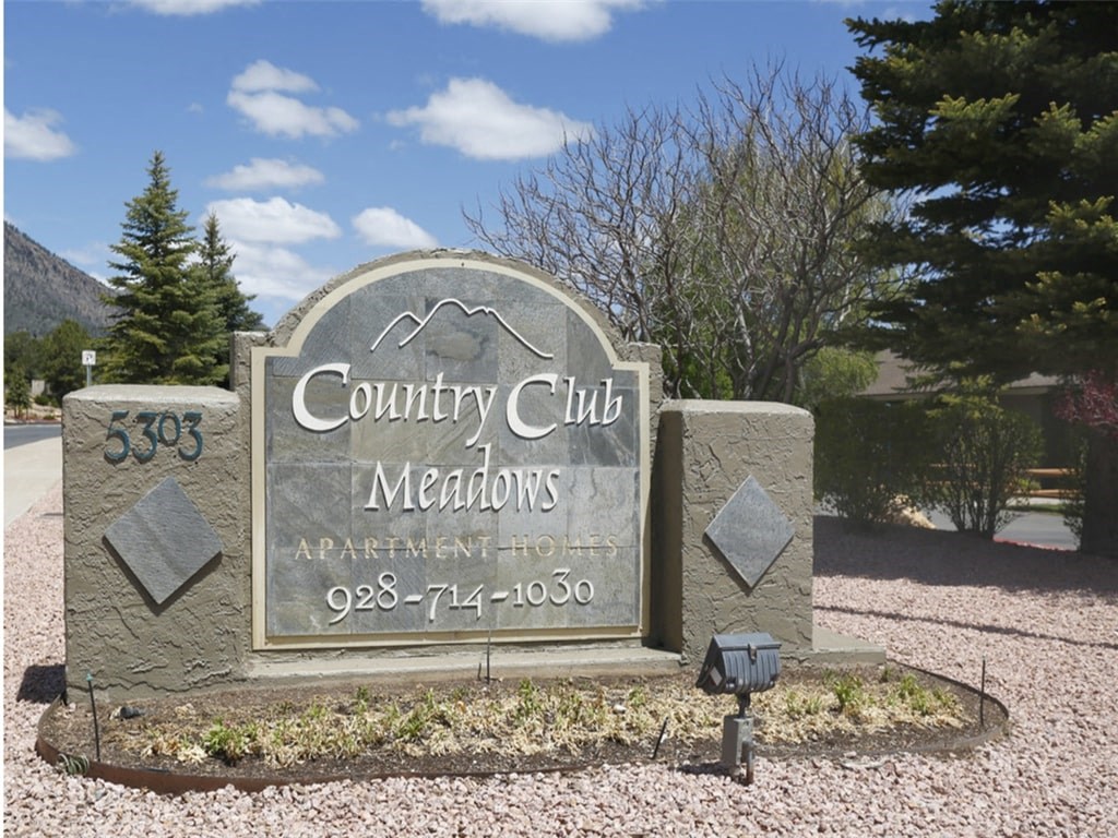 Elegant Entry Signage at Country Club Meadows Apartments, Flagstaff, Arizona
