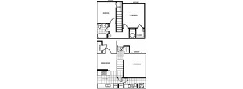 2 Bedroom Floor Plan at Country Club Terrace Apartments, Flagstaff, 86004