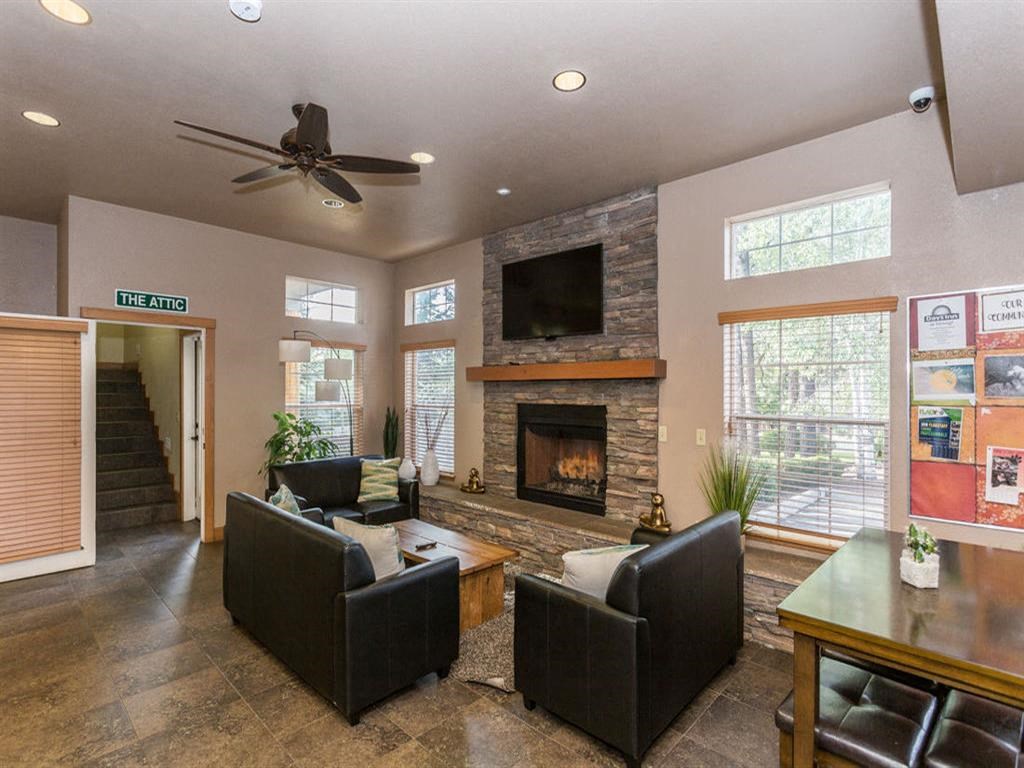 Fireplace Lounge at Highland Village Apartments, Flagstaff, Arizona