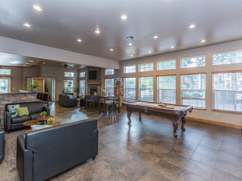 Clubhouse With Billiards Table at Highland Village Apartments, Flagstaff, AZ