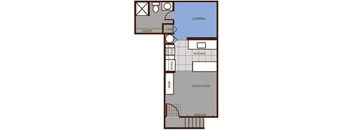 Studio Floor Plan at Highland Village Apartments, Arizona, 86001