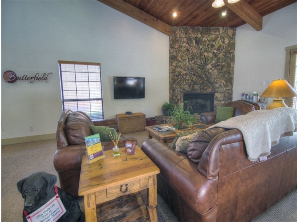 Clubroom With TV And Fireplace at Butterfield Apartments, Flagstaff AZ 86004