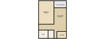 a floor plan of a two bedroom apartment with a bathroom and a living room