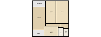 a floor plan of a two bedroom apartment