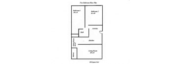 a diagram of a two bedroom floor plan