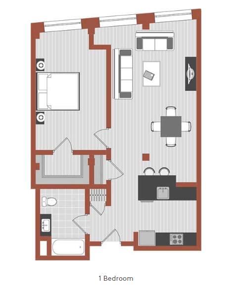 1 Bedroom Floorplan