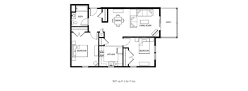 2 Bedroom Floorplan
