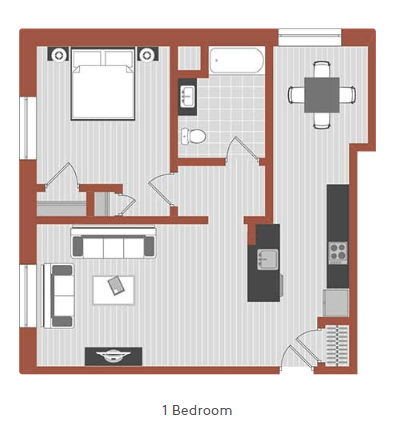 1 Bedroom Floorplan