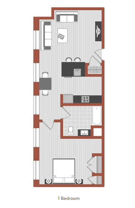 1 Bedroom Floorplan